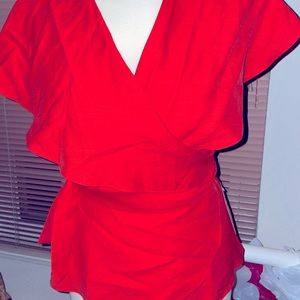 🌹 Red Wrap Top 🌹 NWT!